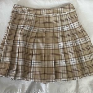 forever 21 beige plaid skirt